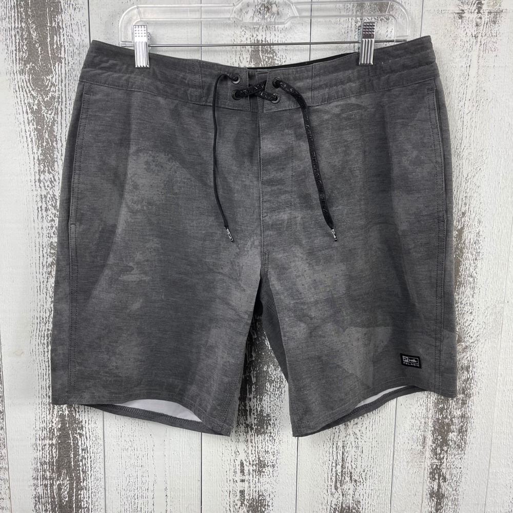 Pelagic Performance Board Shorts Mens 32 Gray Fishing Stretch Swim